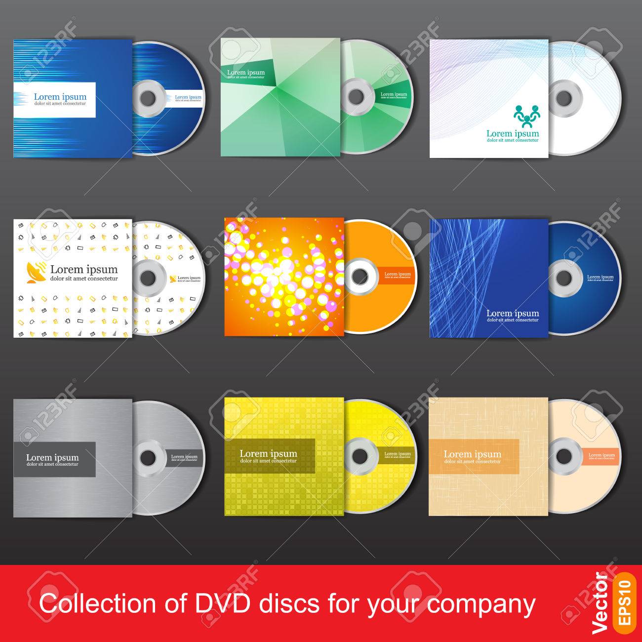 cd or dvd design template for company presentation and vector dvd design template