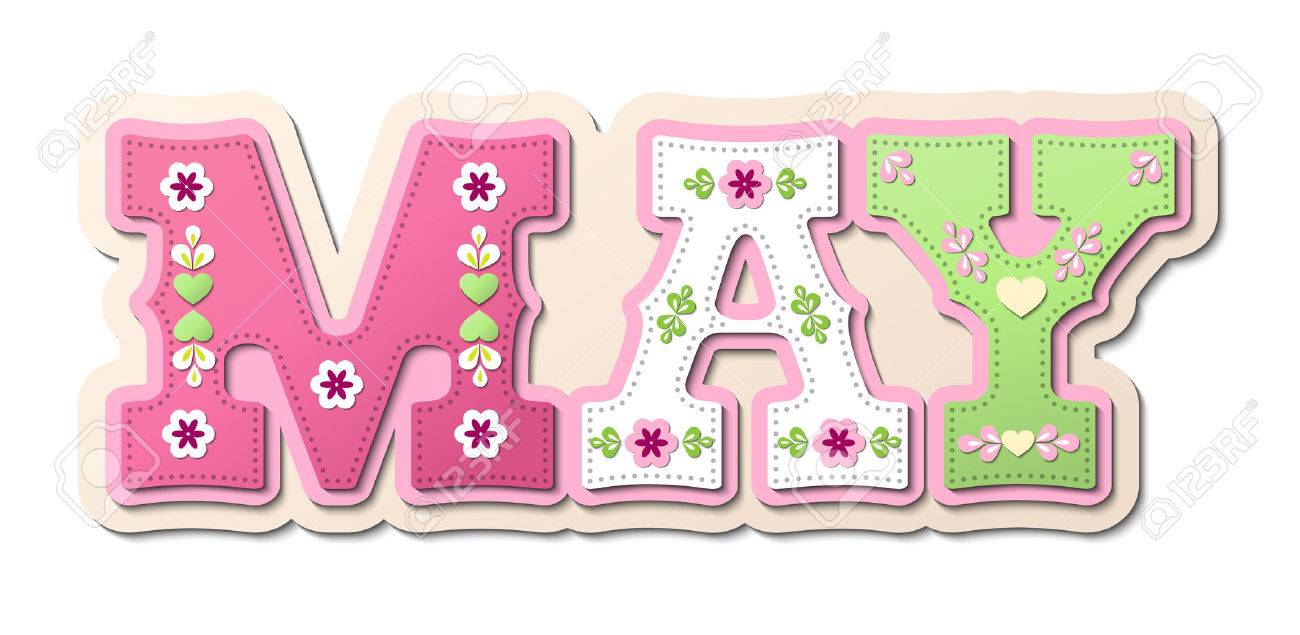 may illustrated name of calendar month on white background month of may calender