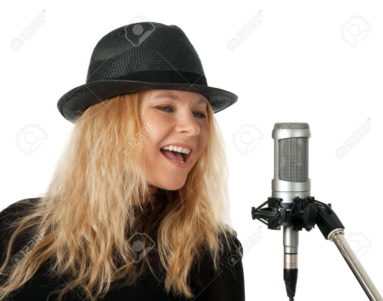 black singer with hat