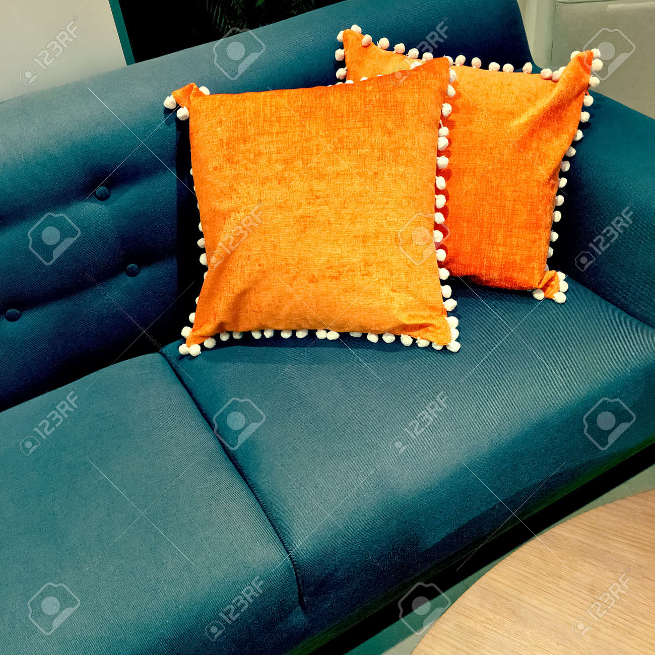 orange sofa cushions