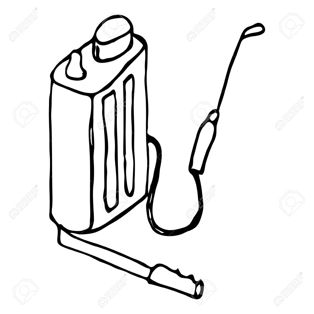 Garden Insecticide Sprayer As Backpack With Lever Hand Drawing