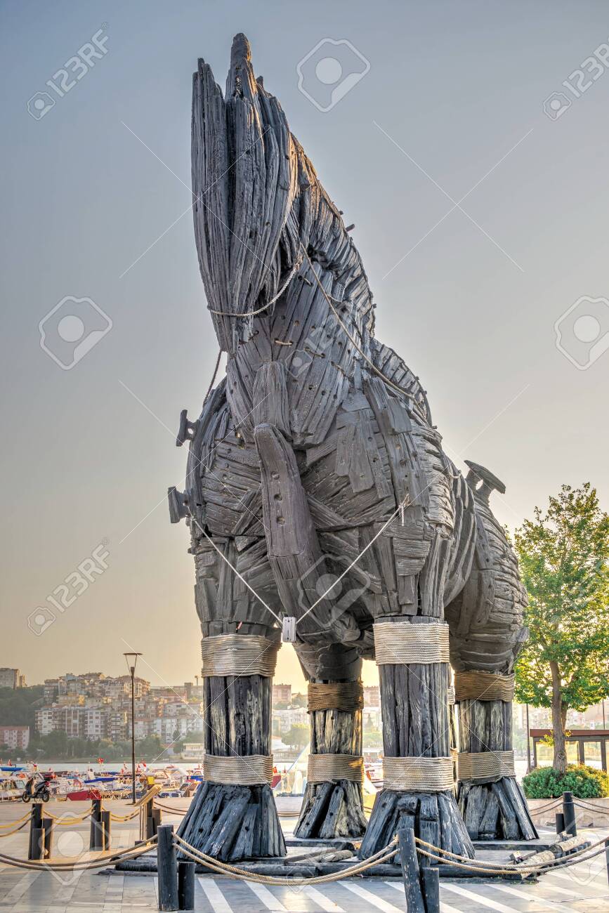 Cavalo de tróia na cidade de canakkale