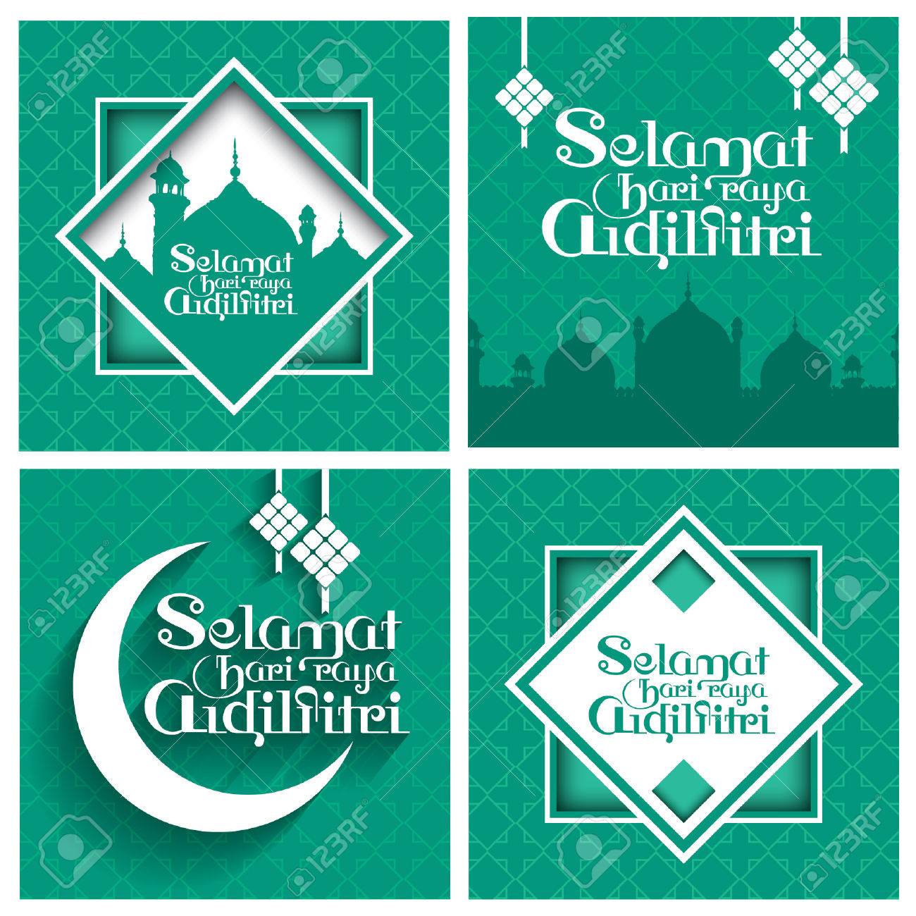 4 Set of Selamat Hari Raya Aidilfitri Vector Design (Translation: Celebration of Breaking Fast) - 77669929 4 Set of Selamat Hari Raya Aidilfitri Vector Design (Translation: Celebration of Breaking Fast) - 77669929