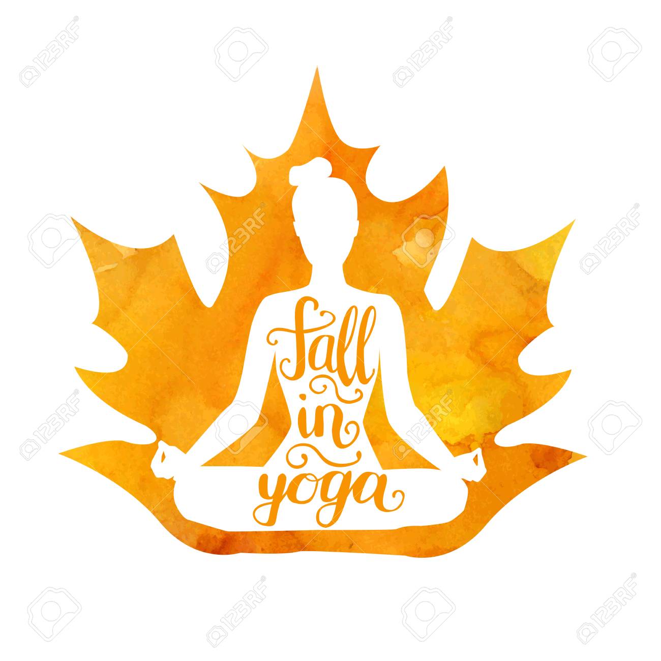 fall in yoga vector illustration of a female figure with a yoga vector