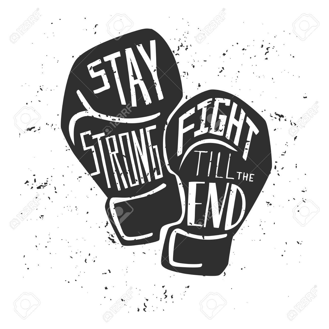 vector card and poster with black silhouette of boxing gloves