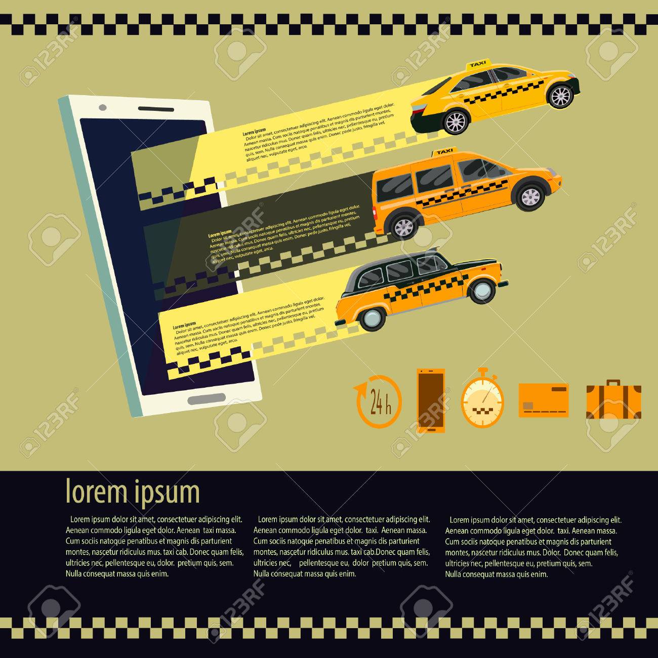 vector modern flat creative infographics design on public taxi