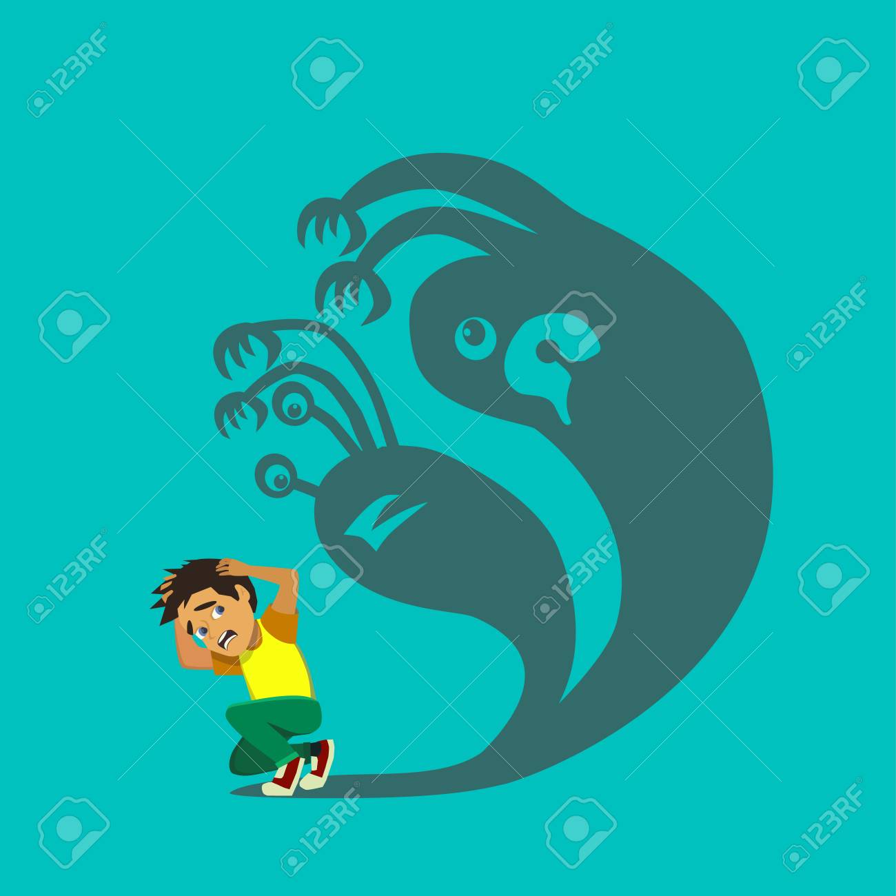 Le Petit Garcon Ne Peut Pas Dormir Parce Qu Il A Peur Dans La Nuit Banque D Images Et Photos Libres De Droits Image 91964294