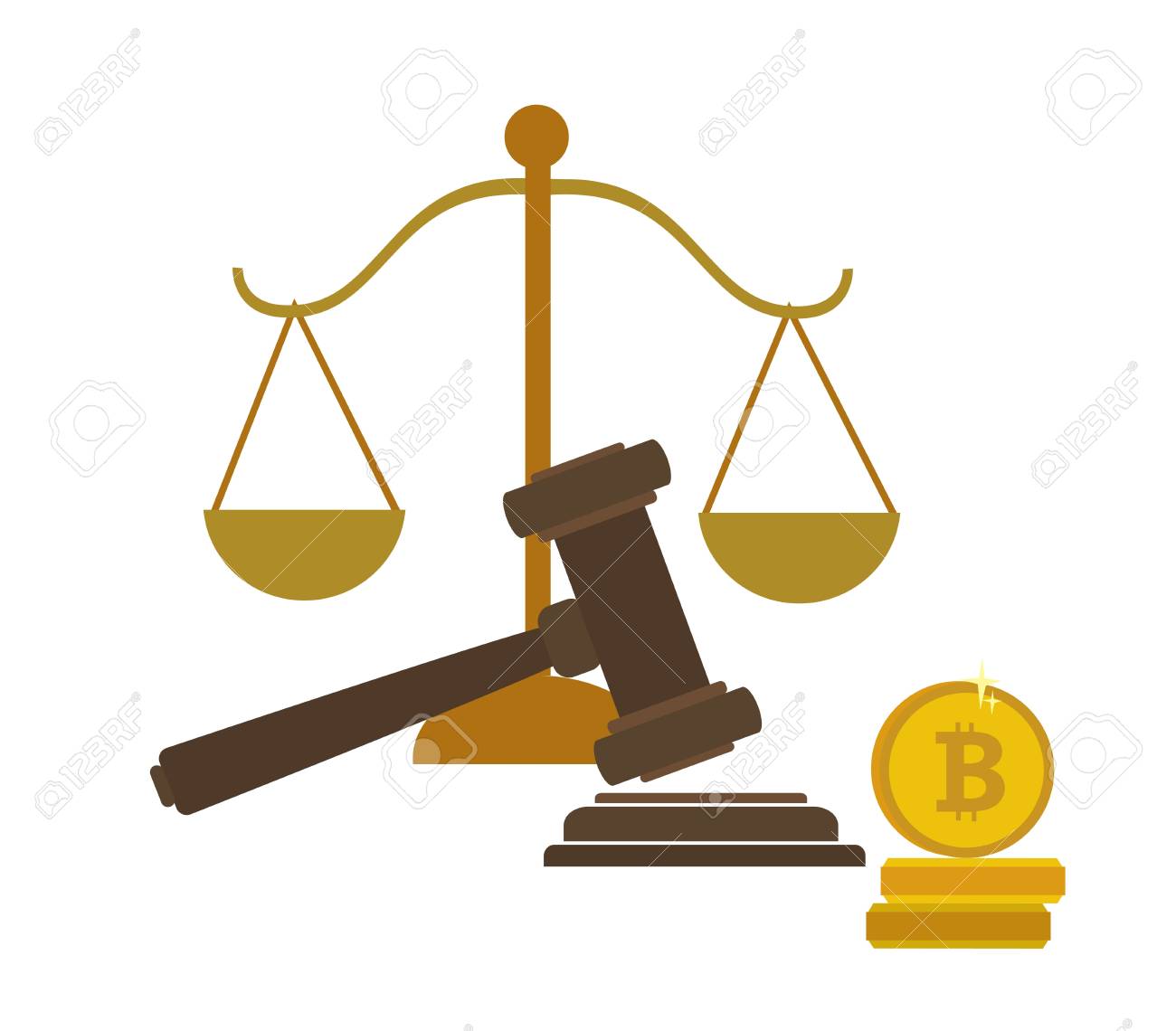 暗号通貨法、デジタル通貨法規制、立法管理の概念。フラット スタイルのベクターイラストレーション。のイラスト素材・ベクター Image 114753277