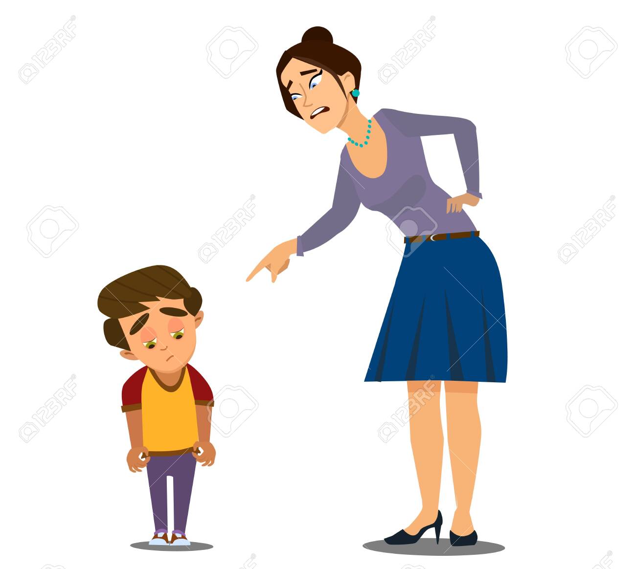 Mom Scolds Her Son . Vector Illustration In Cartoon Style. Royalty Free SVG, Cliparts, Vectors, And Stock Illustration. Image 140837544. Mom Scolds Her Son . Vector Illustration In Cartoon Style. Royalty Free SVG, Cliparts, Vectors, And Stock Illustration. Image 140837544.