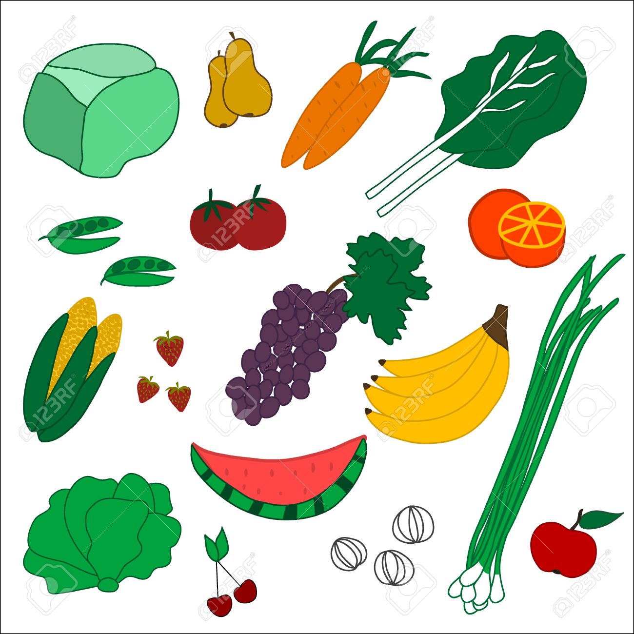 果物や野菜の背景のベクトル イラストのイラスト素材 ベクタ Image
