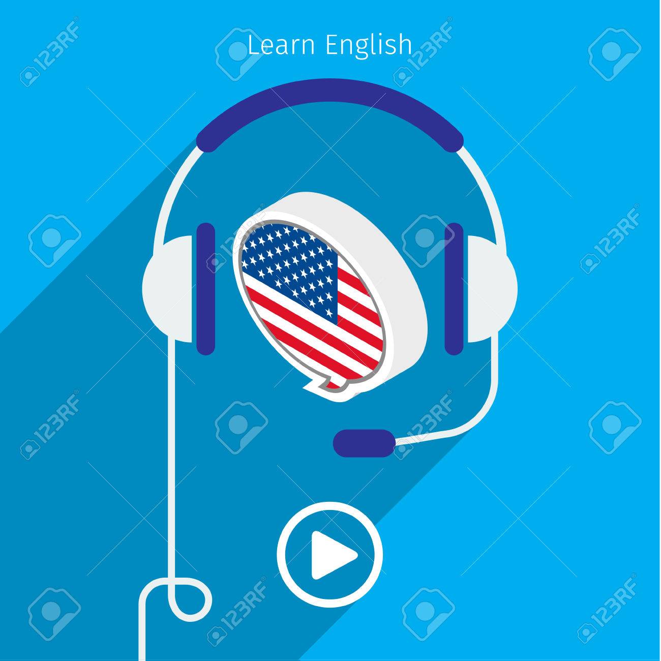 Concept De Livre Anglais Audio Ou étudier Langlais Casque Avec