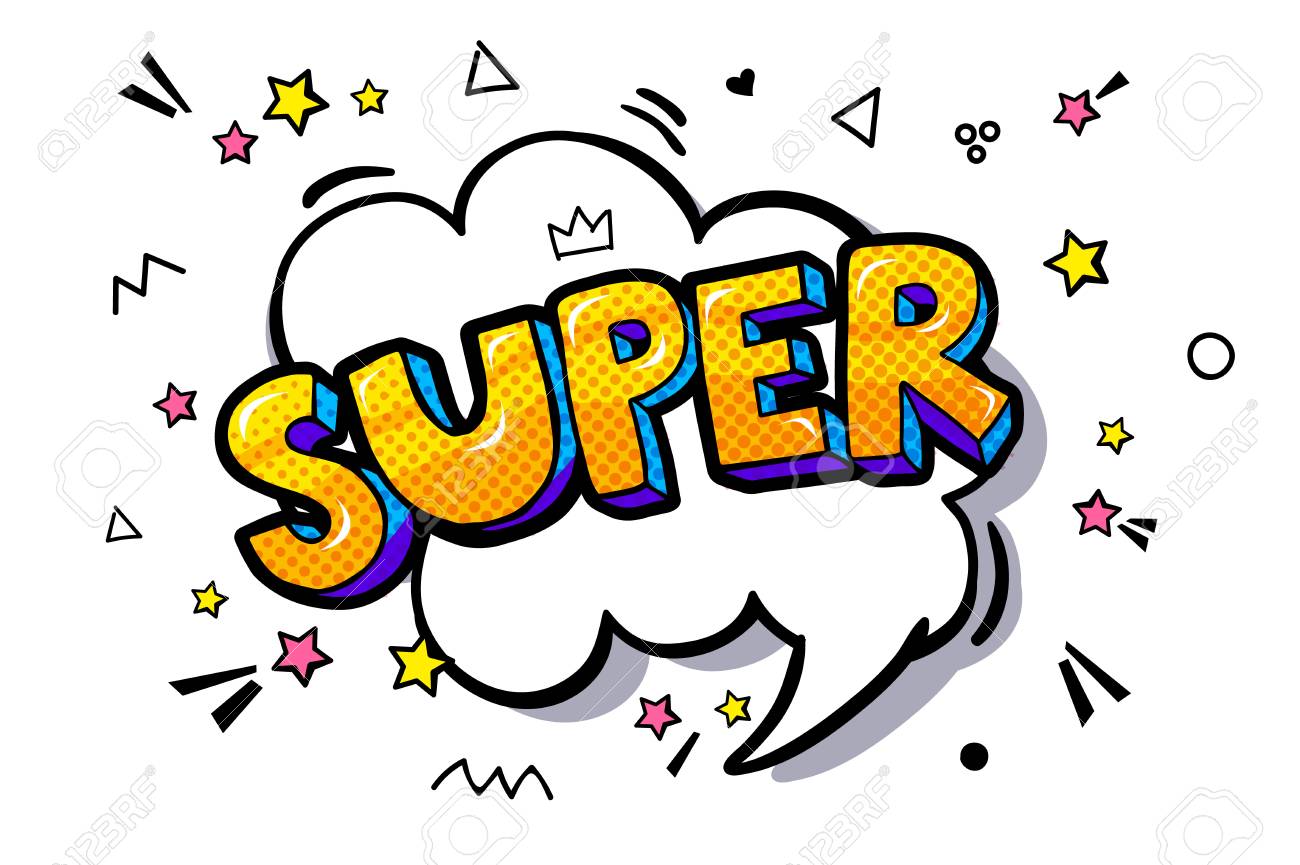 Super Message In Pop Art Style Royalty Free Cliparts, Vectors, And Stock Illustration. Image 94677546.