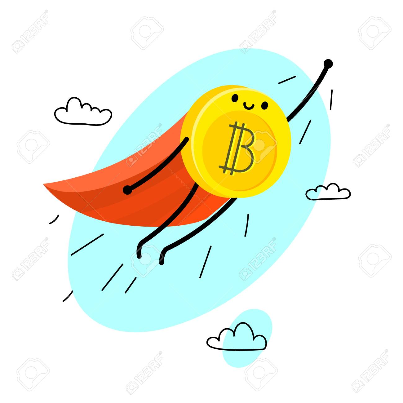 만화 비트 코인 캐릭터. 로열티 무료 사진, 그림, 이미지 그리고 스톡포토그래피. Image 96521687