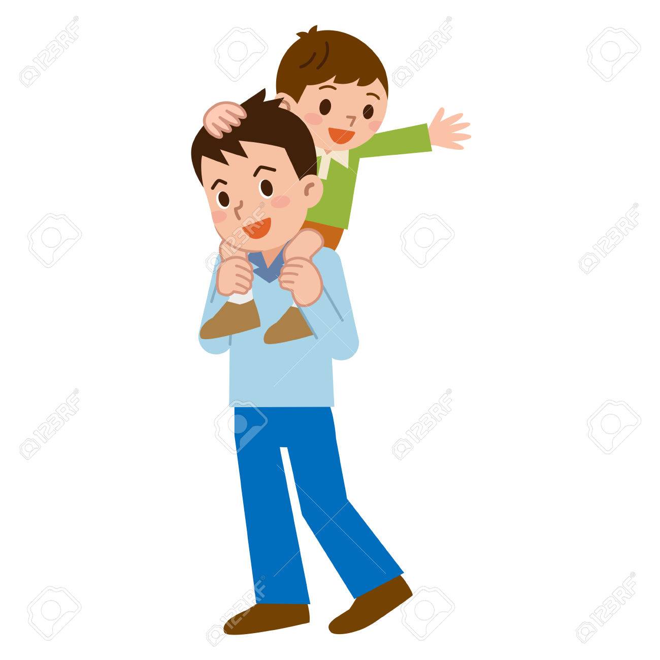 親と子をおんぶする のイラスト素材 ベクタ Image 親と子をおんぶする のイラスト素材 ベクタ Image