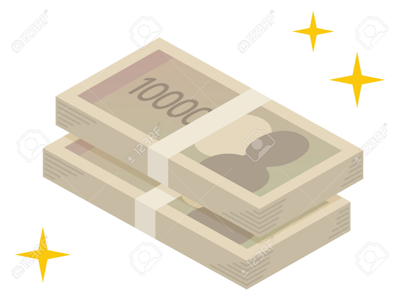 お金の札束の簡単なベクターイラストのイラスト素材・ベクター Image 205128473