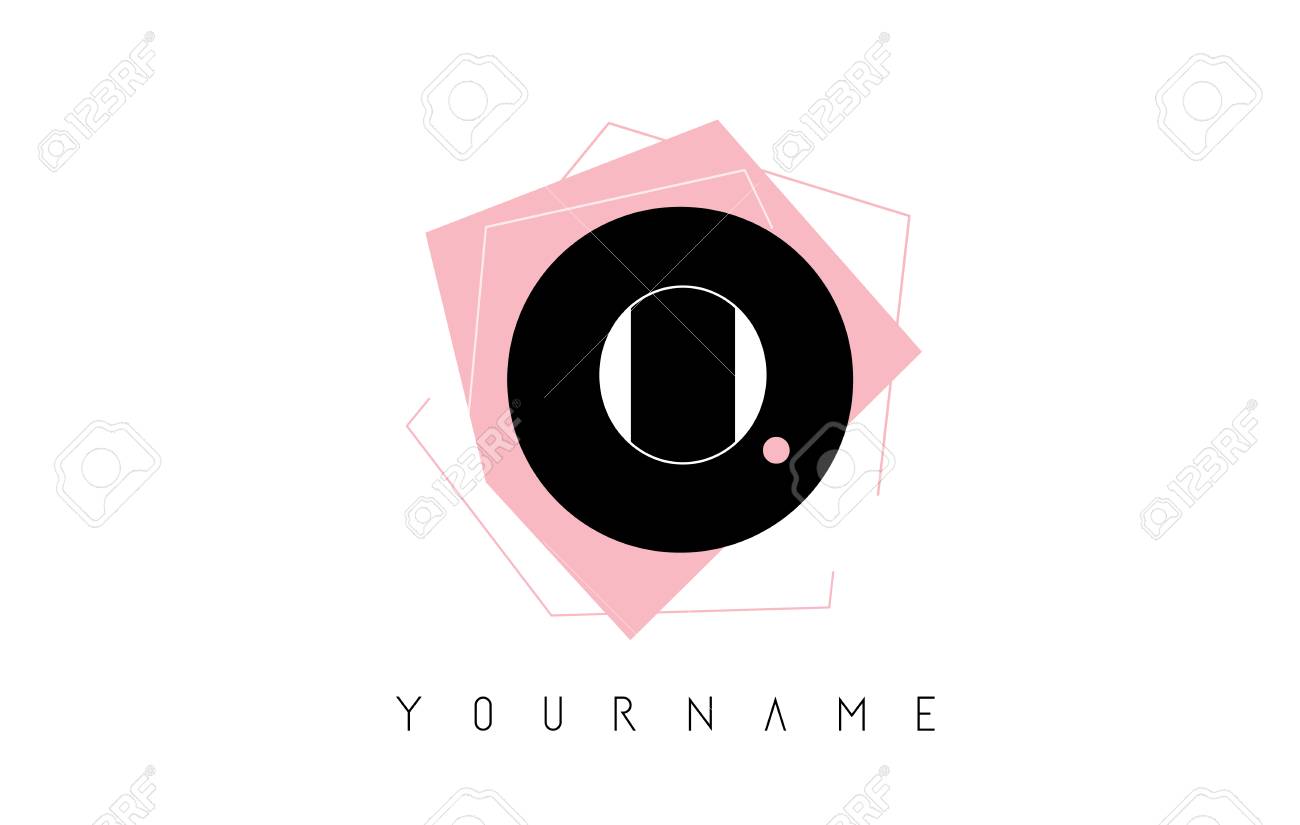 o letter pastel geometric