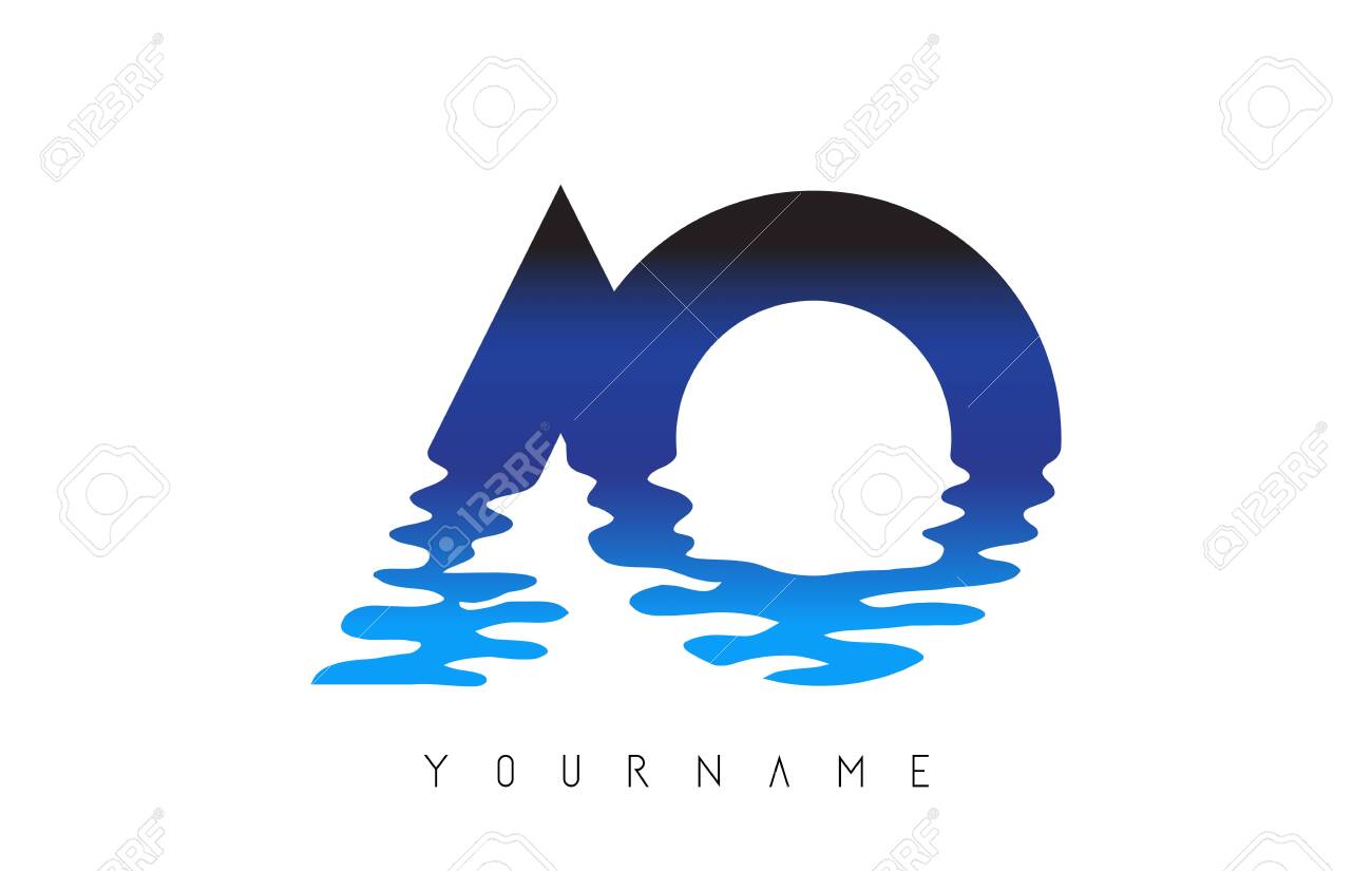 Ao A O Letter Logo Design With Water Effect And Deep Blue Gradient Vector Illustration Ilustraciones Vectoriales Clip Art Vectorizado Libre De Derechos Image