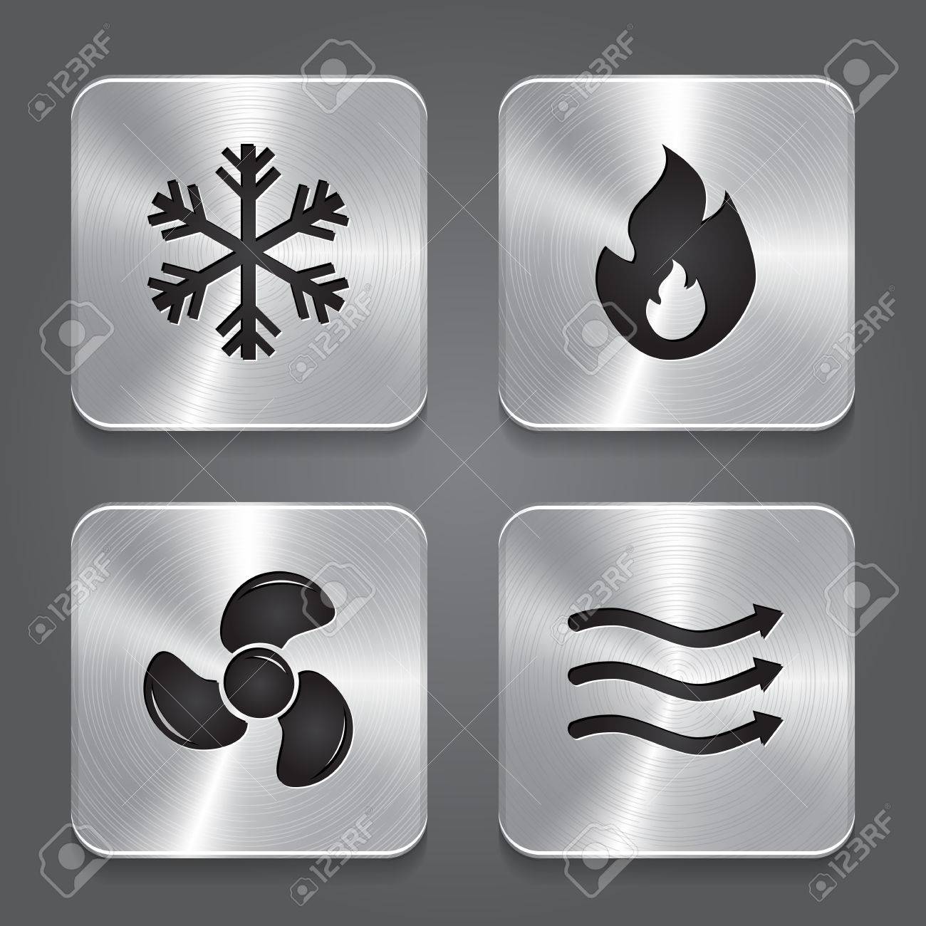 hvac heating ventilating and air conditioning icons heating