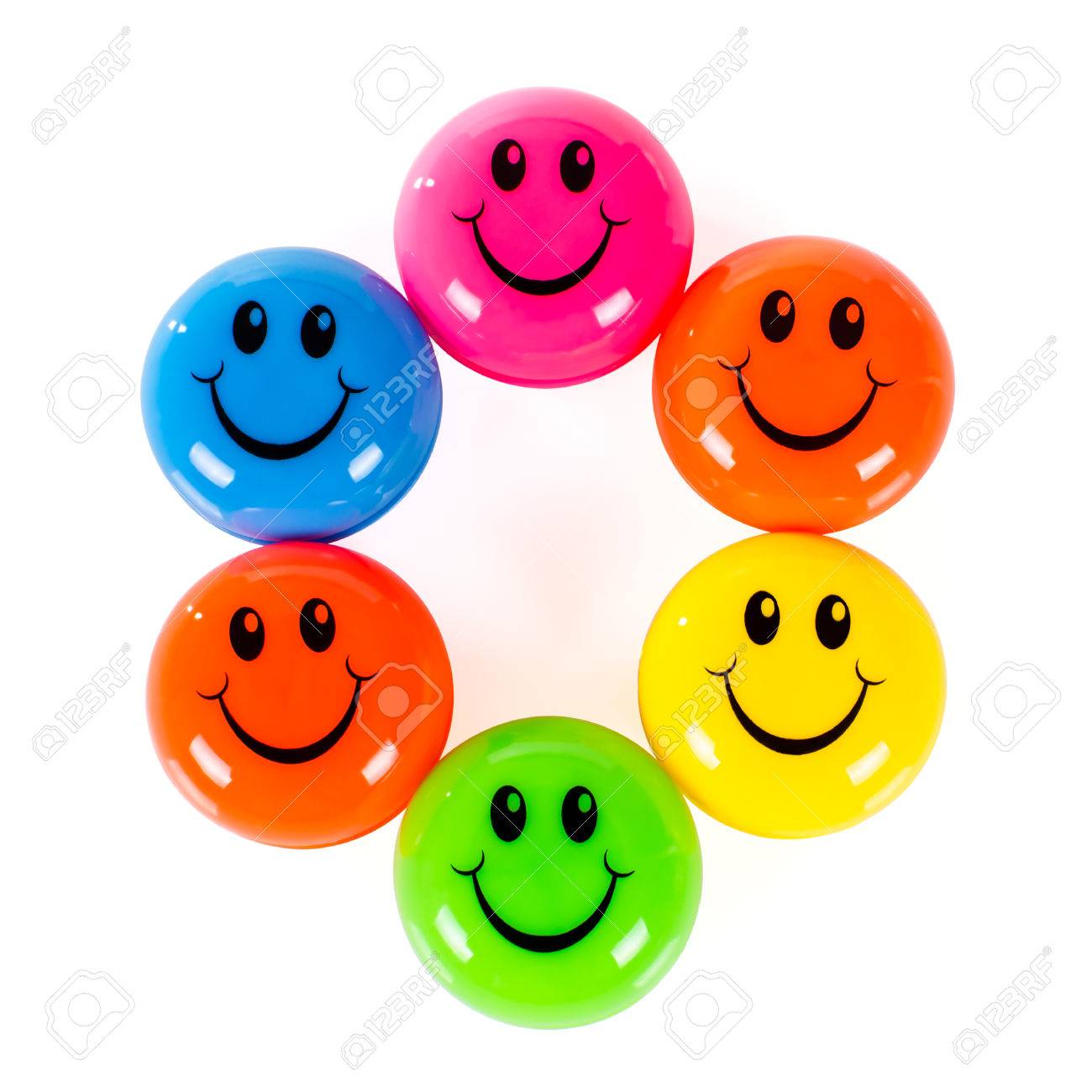 Colorful Smileys Isolated On White Background Stock Photo Picture And Royalty Free Image Image