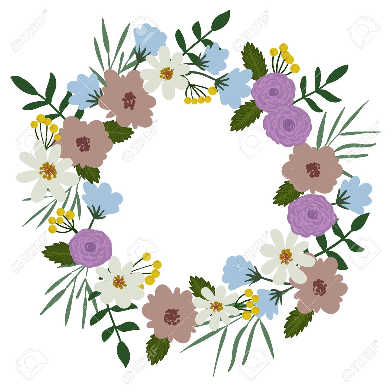 Cadre Floral Couverture Vintage De Bouquet De Fleurs Sépanouir Carte Avec Avec Place Pour Votre Texte Illustration Vectorielle