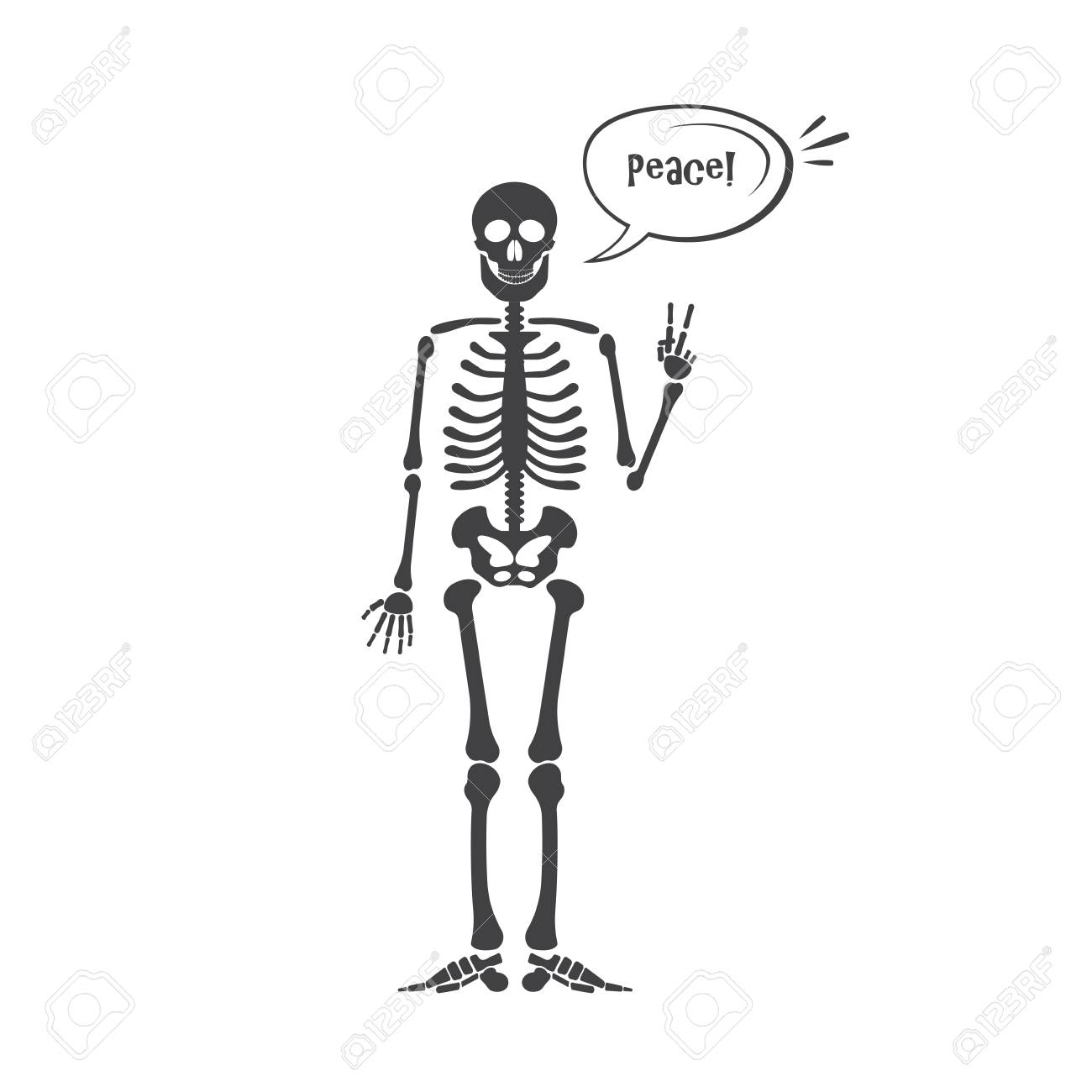スケルトン人体解剖学 ベクトル ハロウィーン黒スケルトン白で隔離 スケルトン手記号 Ok 指を指を拳 中指 ロック N ロール角 ヤシの木 やその他の絵文字を拍手のイラスト素材 ベクタ Image