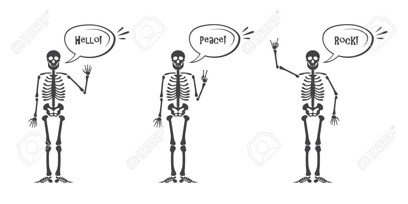 skeleton hand gestures set ok finger up finger down fist