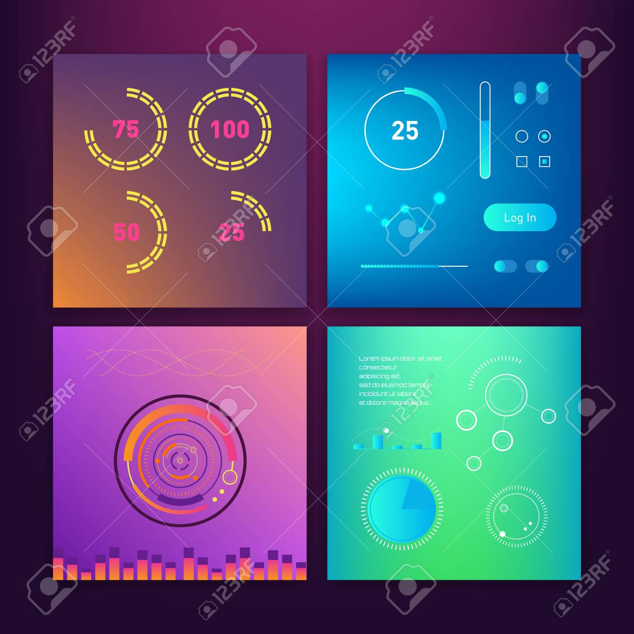 dashboard ui and ux kit bar chart and line graph designs different chart designs
