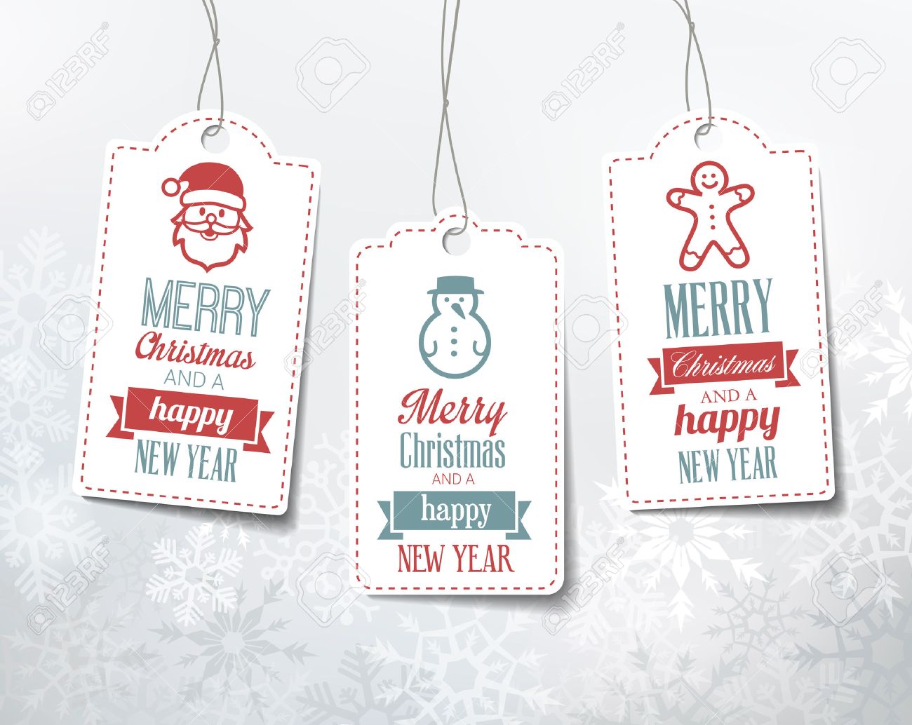 クリスマス ラベル 雪に覆われた冬の背景に装飾 贈答用名札として使用できます のイラスト素材 ベクタ Image