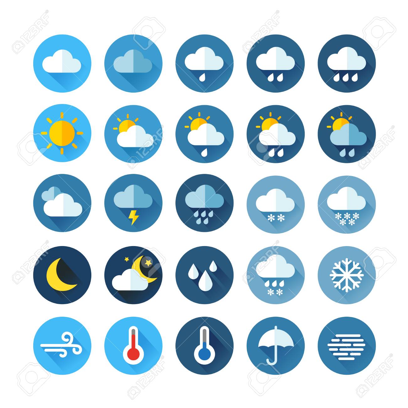 Weather Icons For Print, Web Or Mobile App Royalty Free SVG, Cliparts,  Vectors, and Stock Illustration. Image 87902668., image size:1300x1300