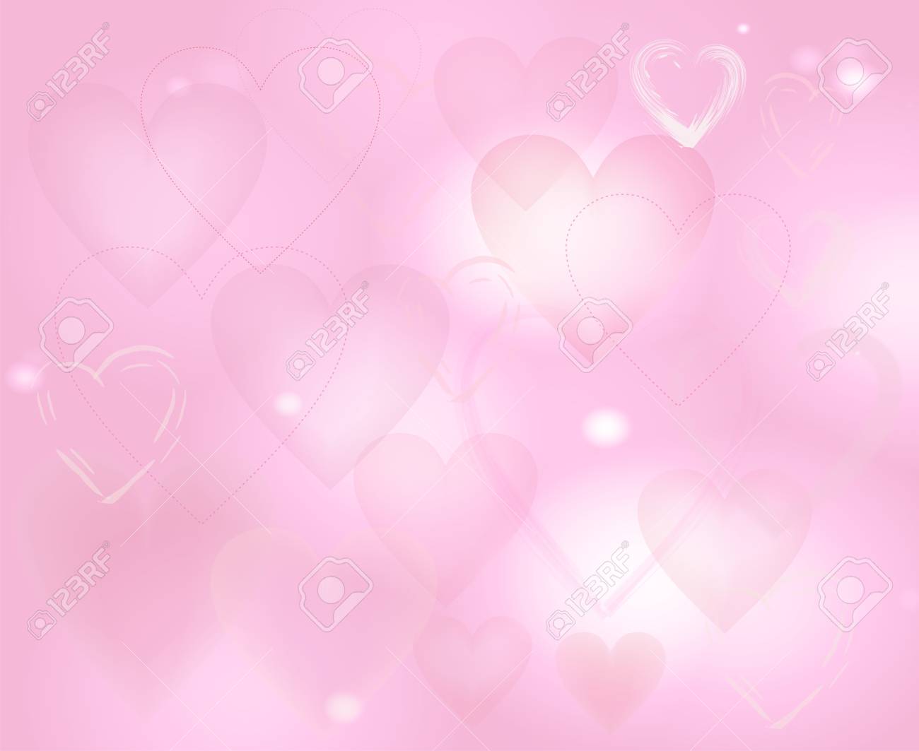 Light Blur Backdrop Pale Pink Background With Hearts The Theme Stock Photo Picture And Royalty Free Image Image