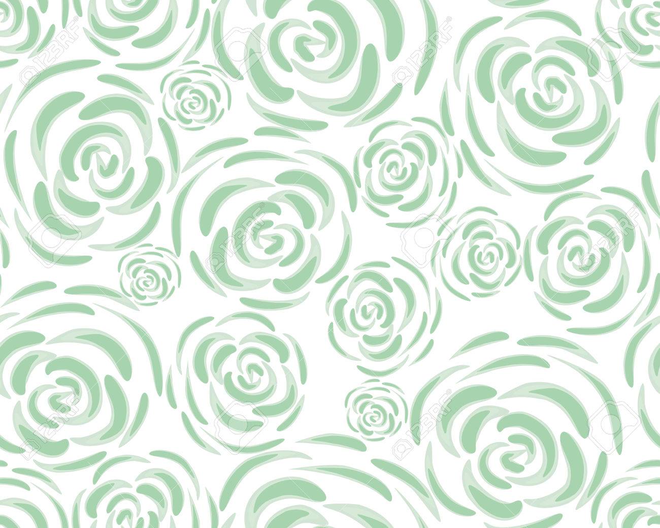 Pattern With Rose Blossoms On A White Background Simple Vintage Floral Ornament Pattern With Rose Blossoms On A White Background Simple Vintage Floral Ornament