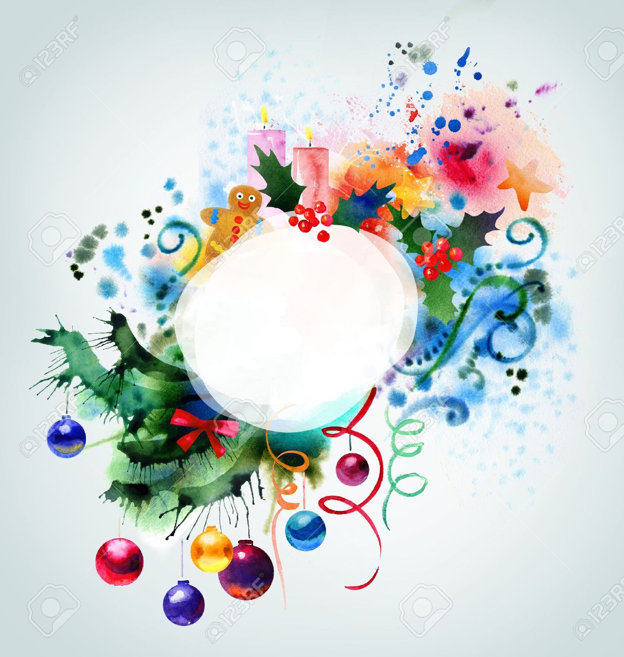 christmas watercolor background