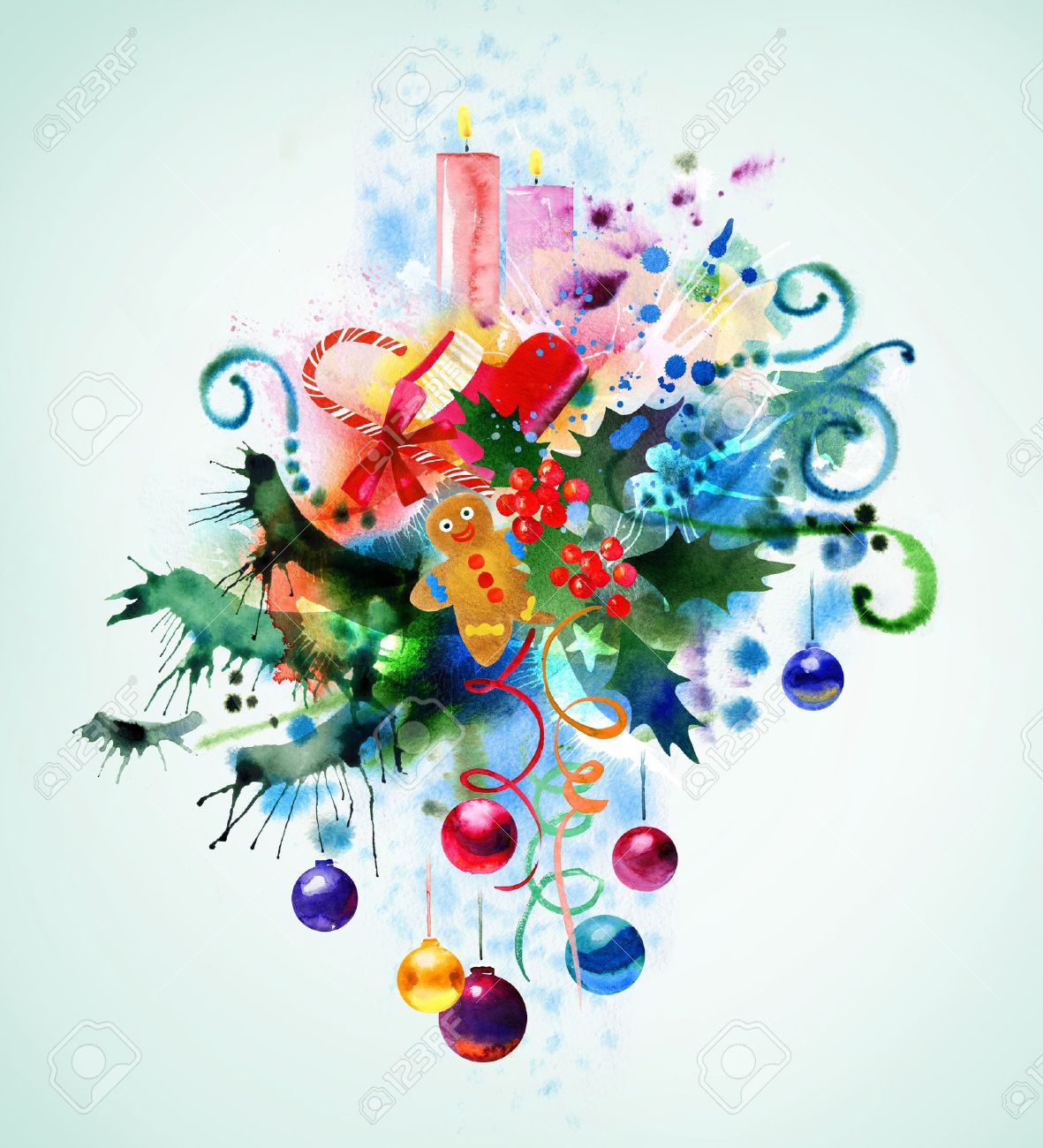 christmas watercolor background