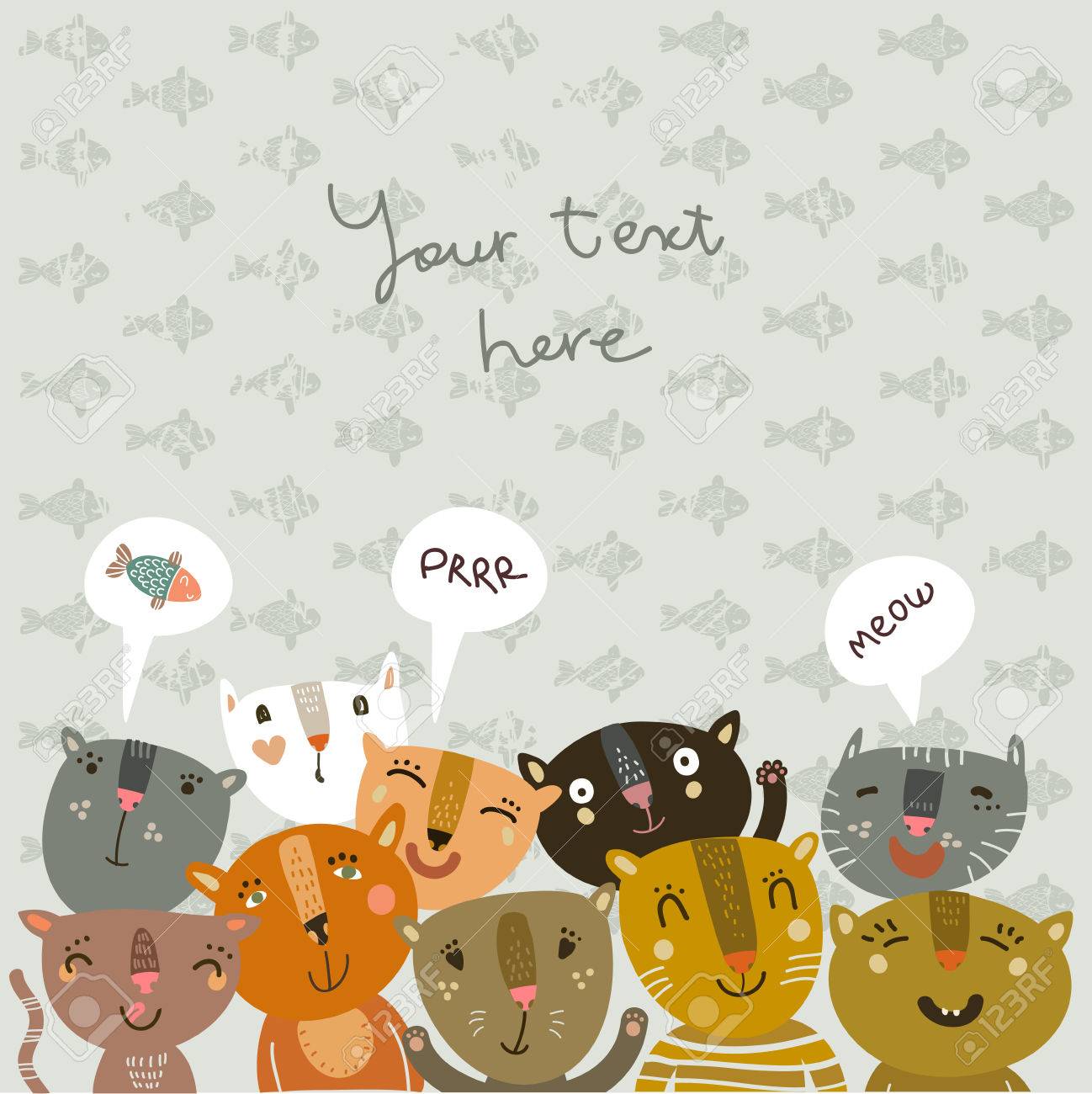 おかしい子猫面白い背景のイラスト素材 ベクタ Image