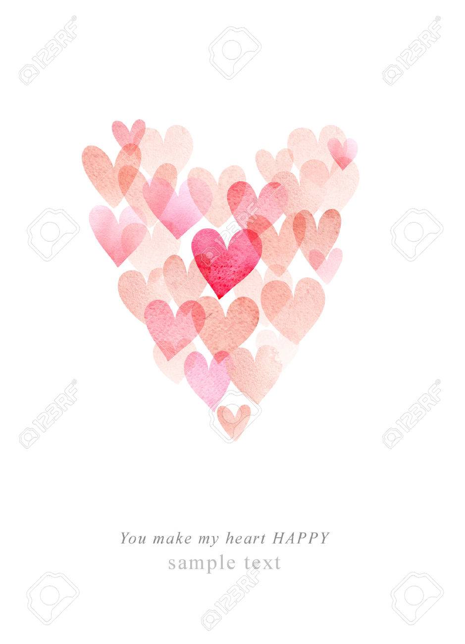 watercolor cute romantic card