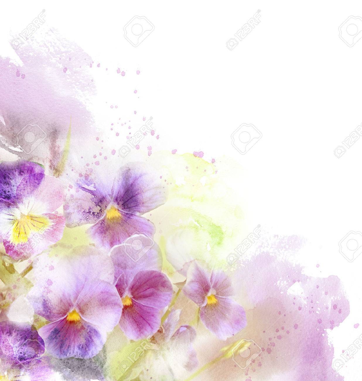 Watercolor card with beautiful flower - 60321938 Watercolor card with beautiful flower - 60321938