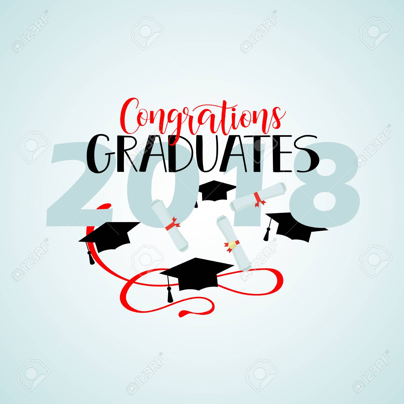 congratulations graduates 2018 poster template with lettering