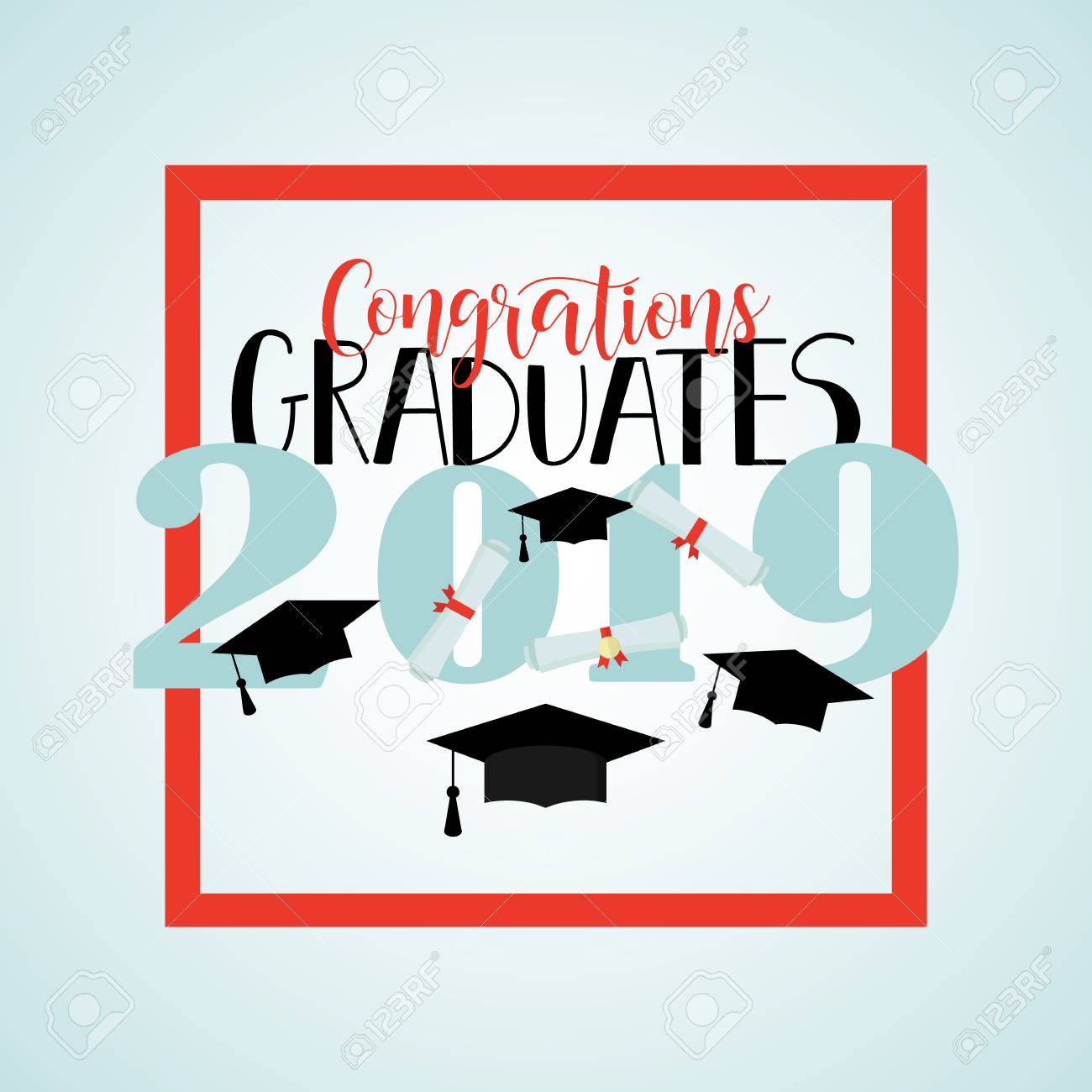 congratulations graduates 2019 poster template with lettering graduation congratulations