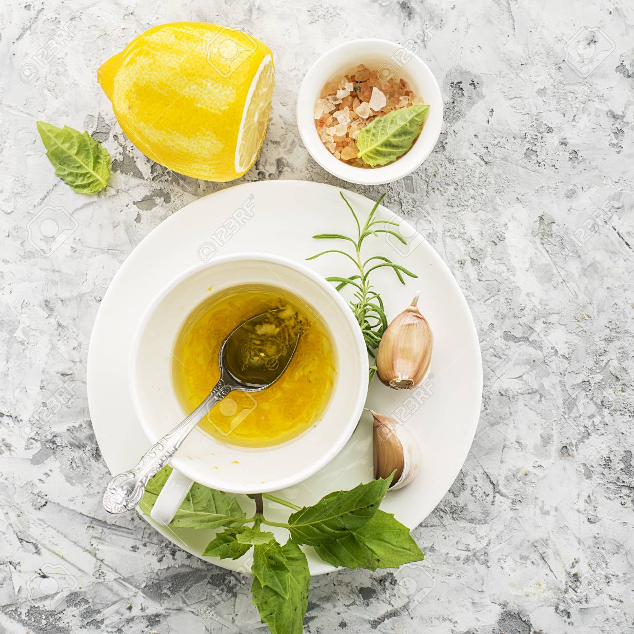 Ingredients Pour La Vinaigrette Faite Maison Sauce Vinaigrette Au