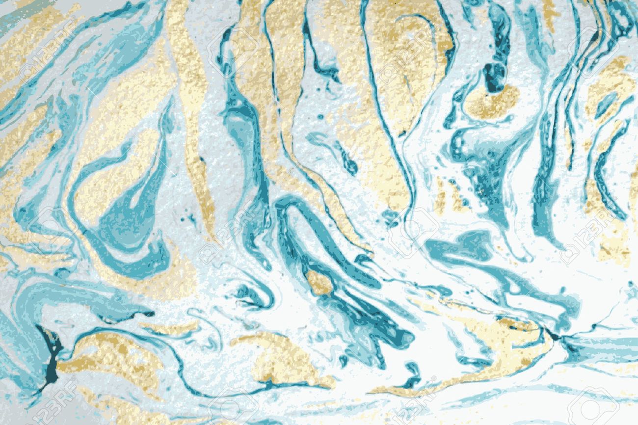 Hand drawn abstract marble texture. Beautiful marble background. Handmade texture with liquid paint. turquoise and gold ink. - 71190867 Hand drawn abstract marble texture. Beautiful marble background. Handmade texture with liquid paint. turquoise and gold ink. - 71190867