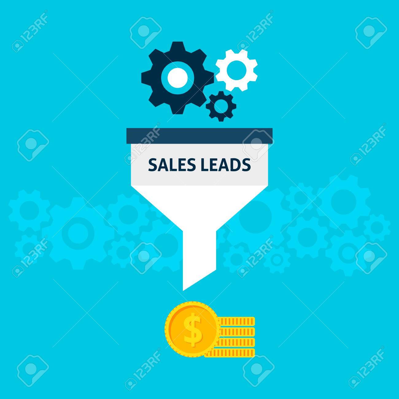 sales leads flat style concept vector illustration of data filter sales leads free
