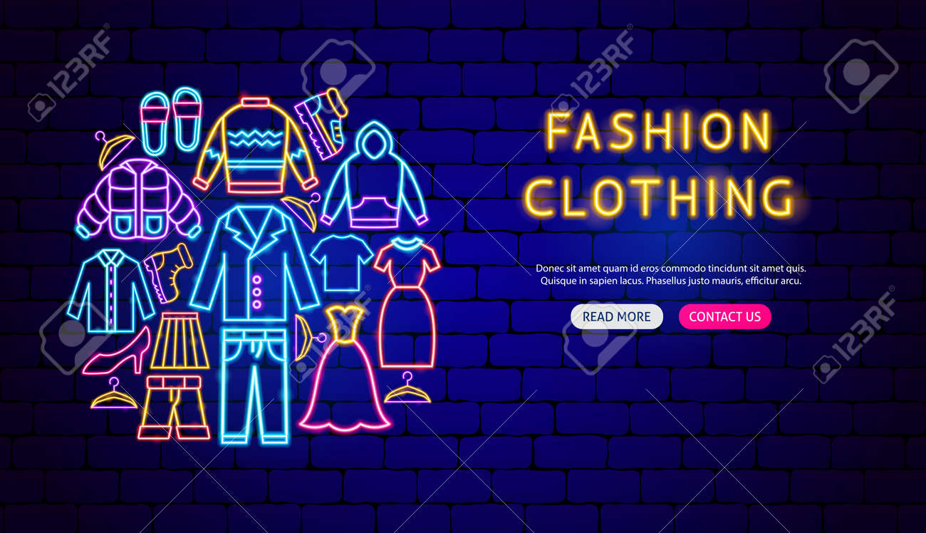 Fashion Clothing Neon Banner Design - 168963064 Fashion Clothing Neon Banner Design - 168963064