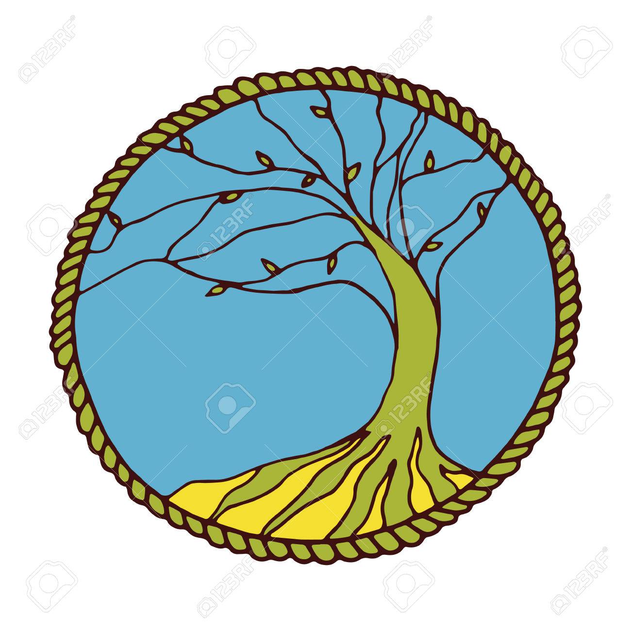 tree of life in vector poster on white background royalty free