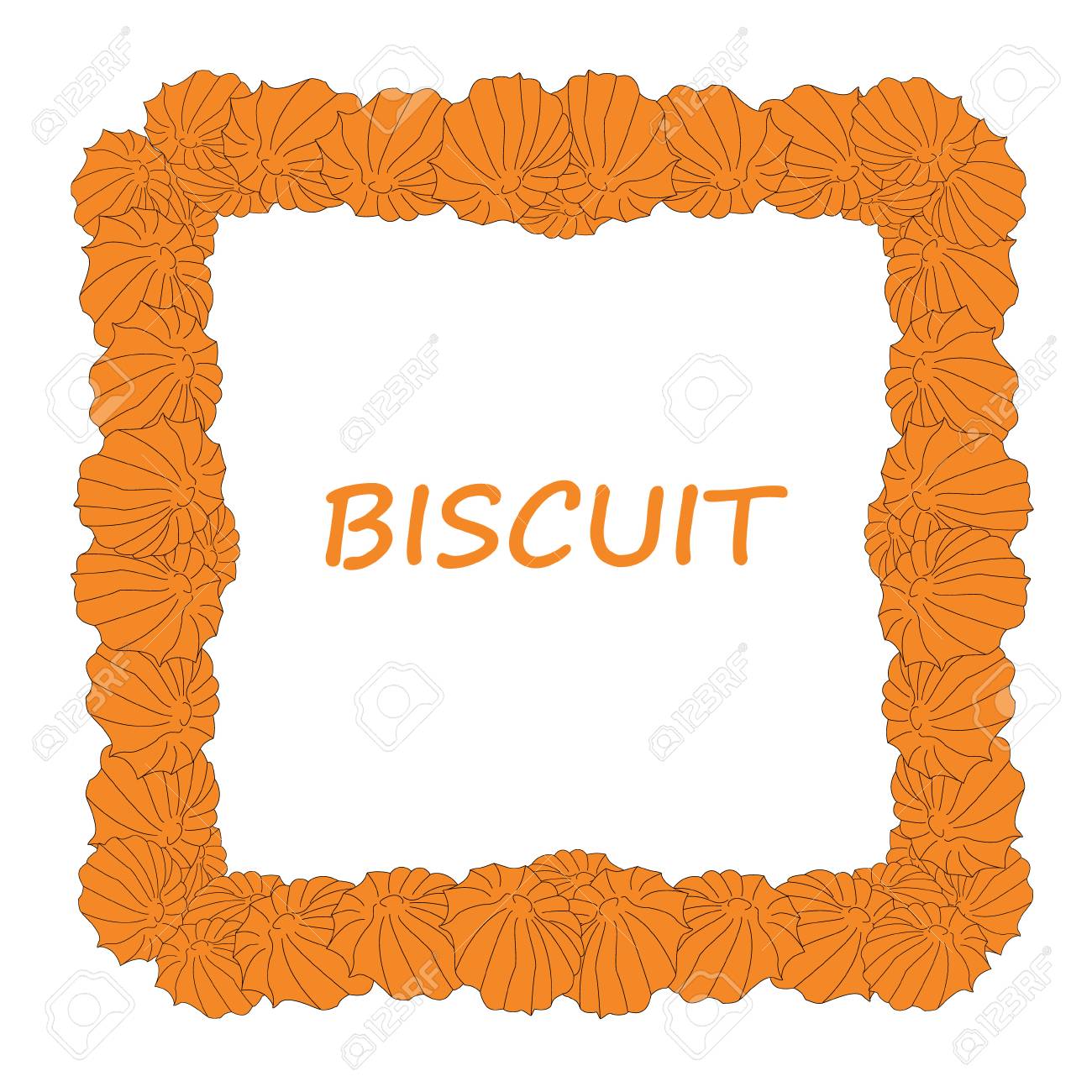 パン屋さんのバター ビスケット フレームのイラスト素材 ベクタ Image