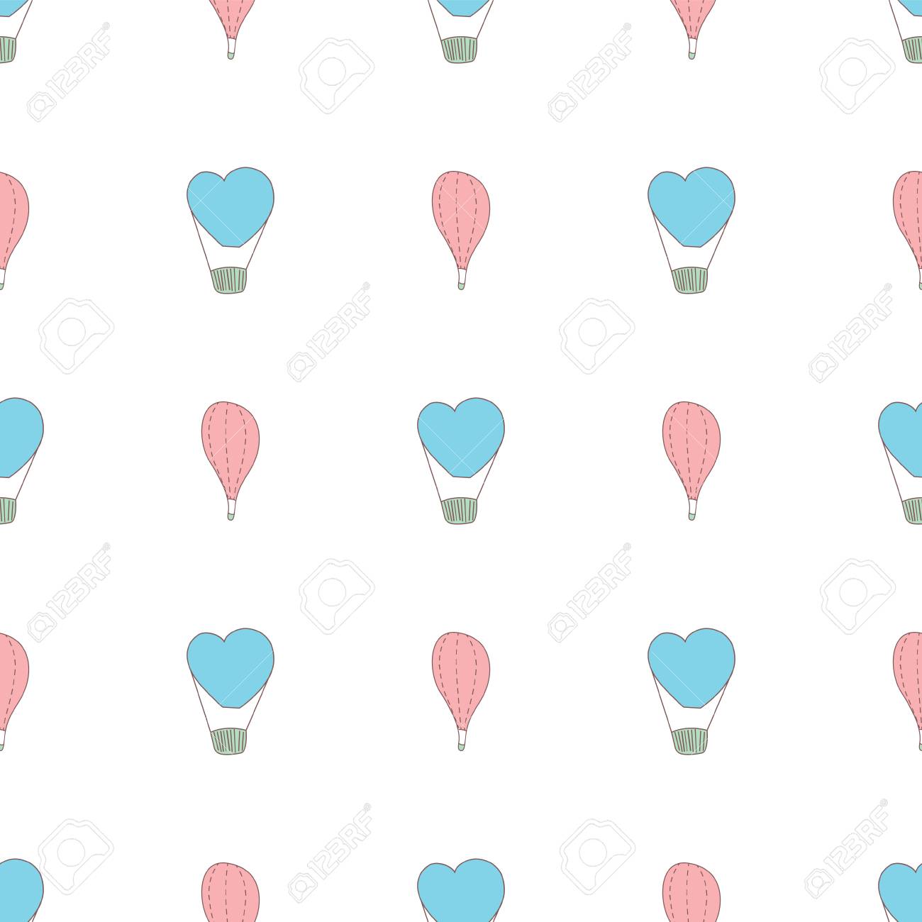 Dibujos Animados Airballoons De Patrones Sin Fisuras Ilustracion