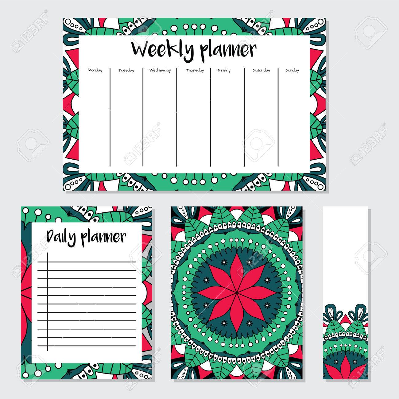 mandala pattern weekly and daily planner template organizer daily planner and organizer