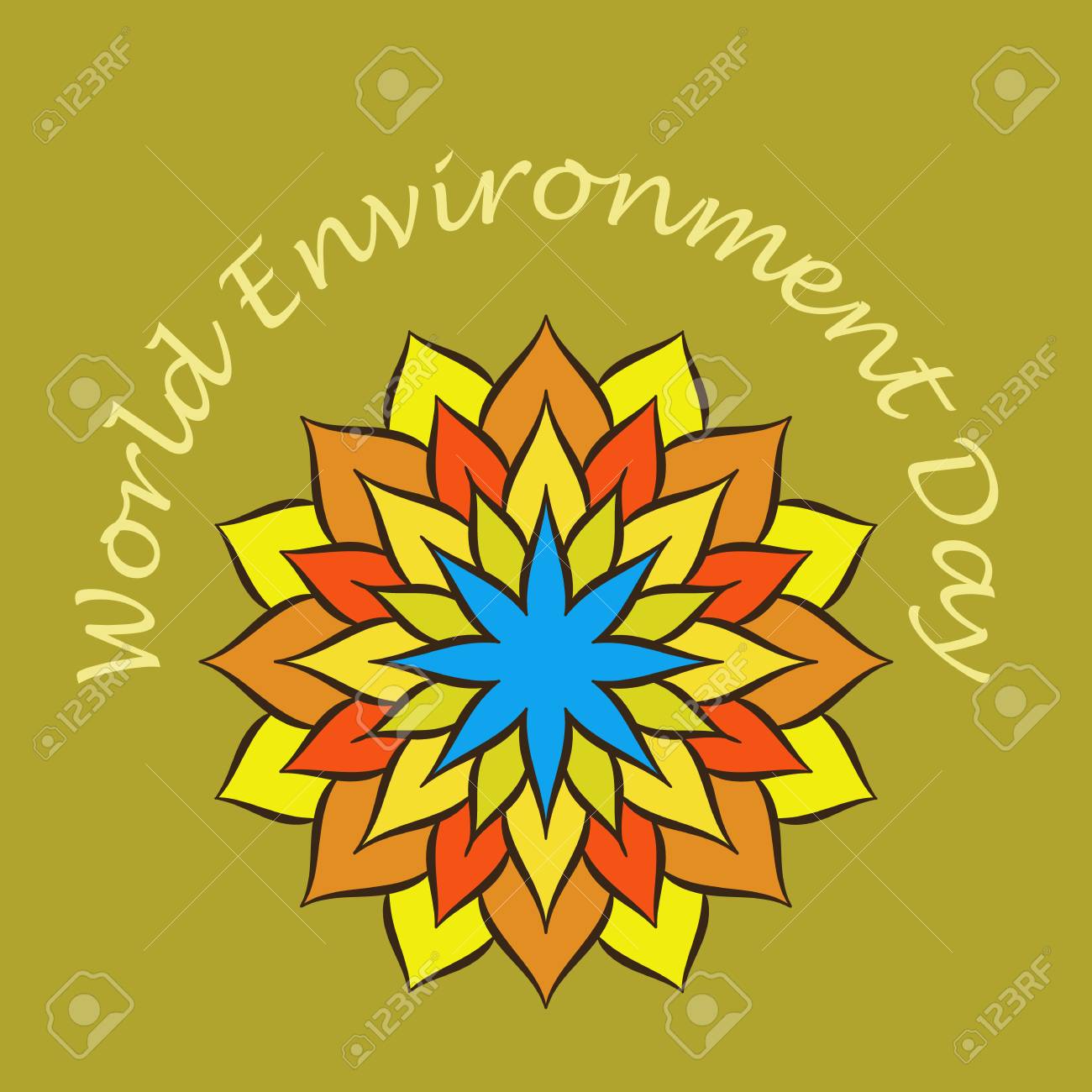 world environment day card in vector flower mandala poster in royalty free cliparts vectors and stock illustration image 101722420 world environment day card in vector flower mandala poster in
