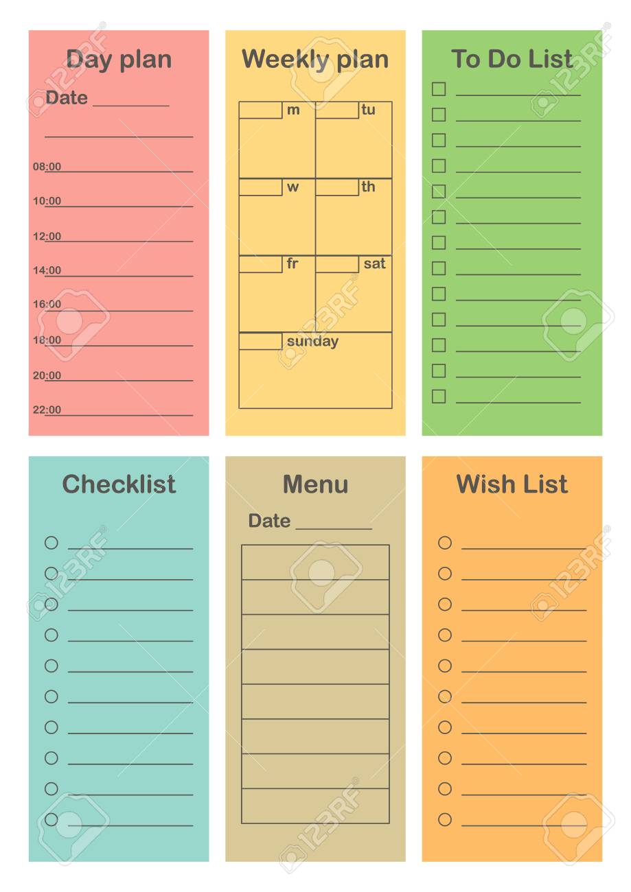 planner 2019 set in flat style schedule templates for school daily schedule templates