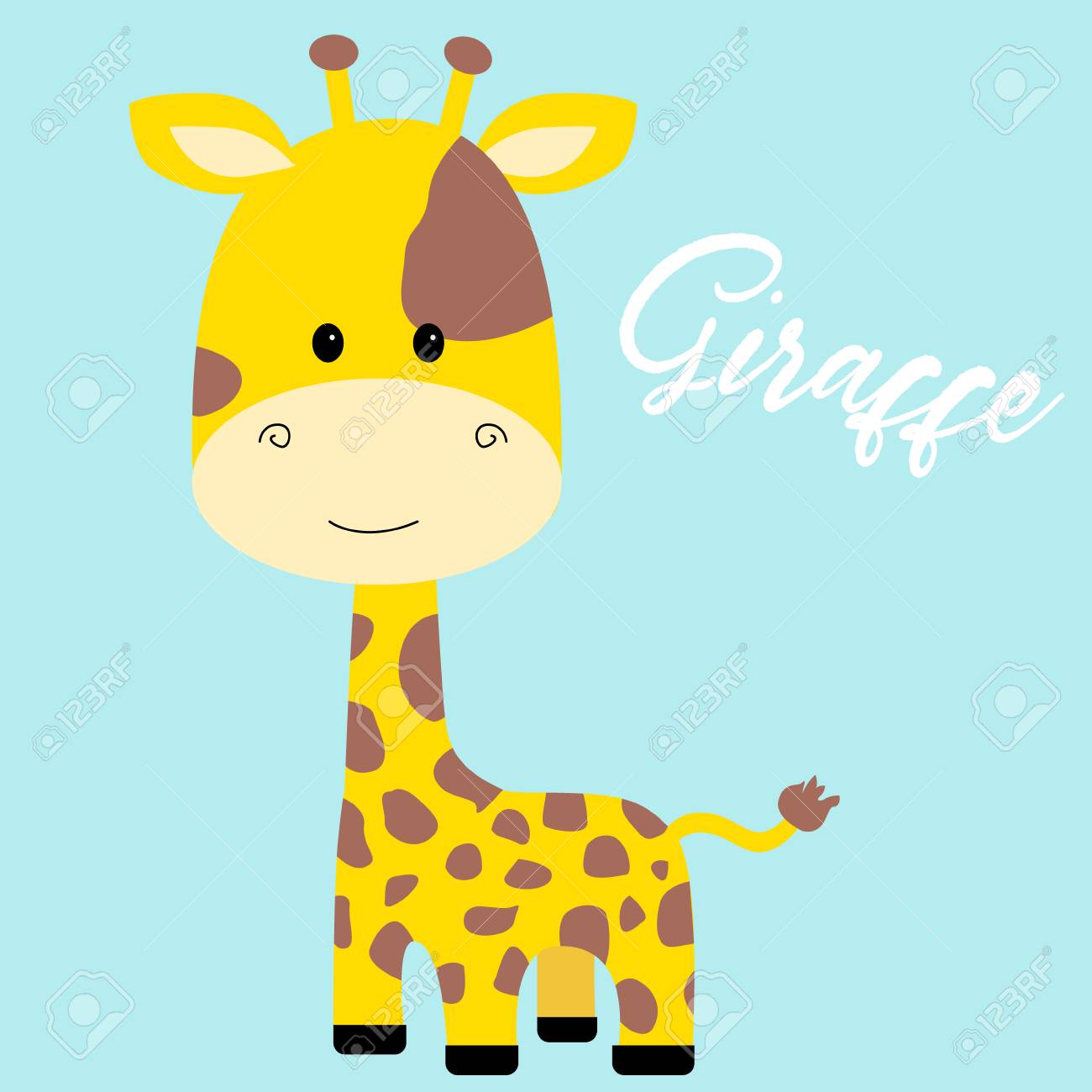 かわいいキリン アイコン ベクトル イラスト デザインを分離しました のイラスト素材 ベクタ Image