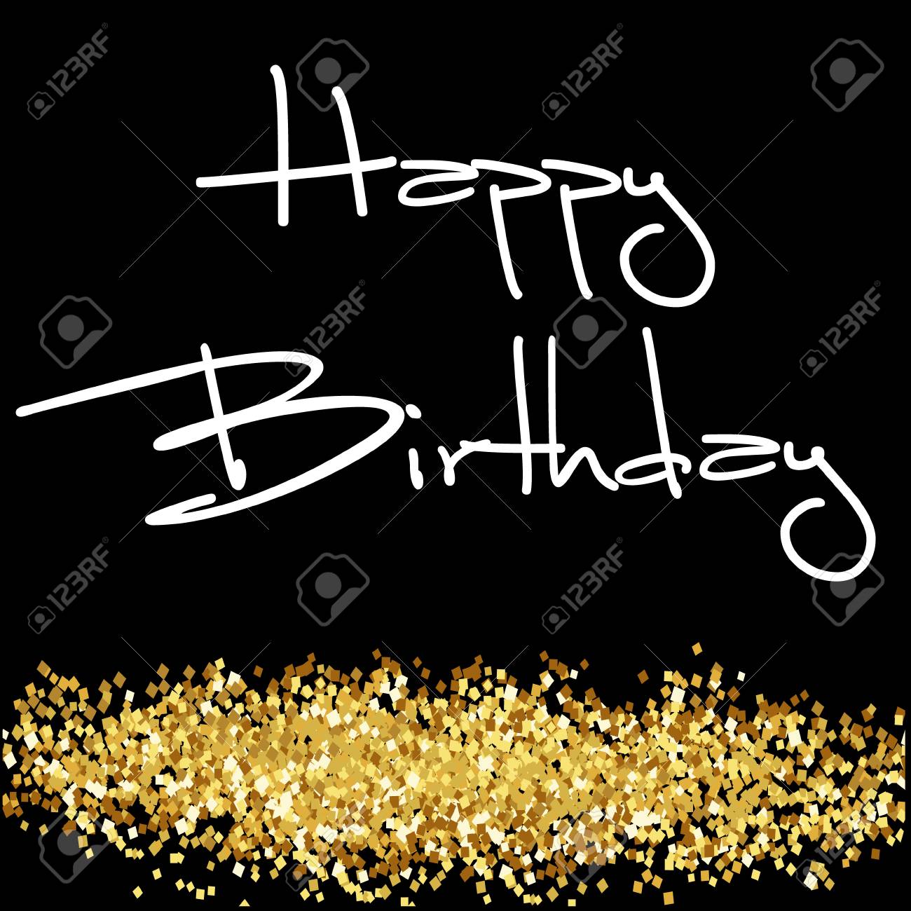 Joyeux Anniversaire Belle Carte De Voeux Raye Calligraphie Texte Noir Mot Etoiles D Or Conception D Impression T Shirt D Invitation Dessine A La Main Brosse Moderne Manuscrite Lettrage Vecteur Isole De Fond Blanc Clip Art